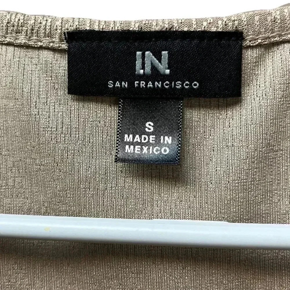 IN San Francisco Women's Beige Puff Sleeve Twist-Front Blouse Size S - Picture 3 of 5